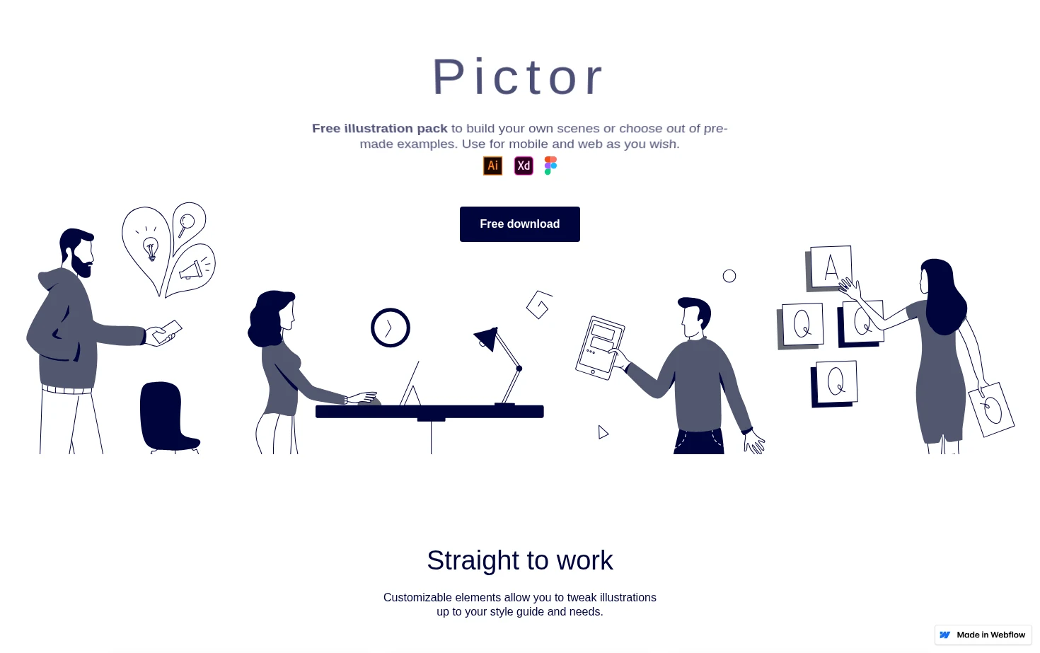 Pictor Free Illustration Pack 页面快照